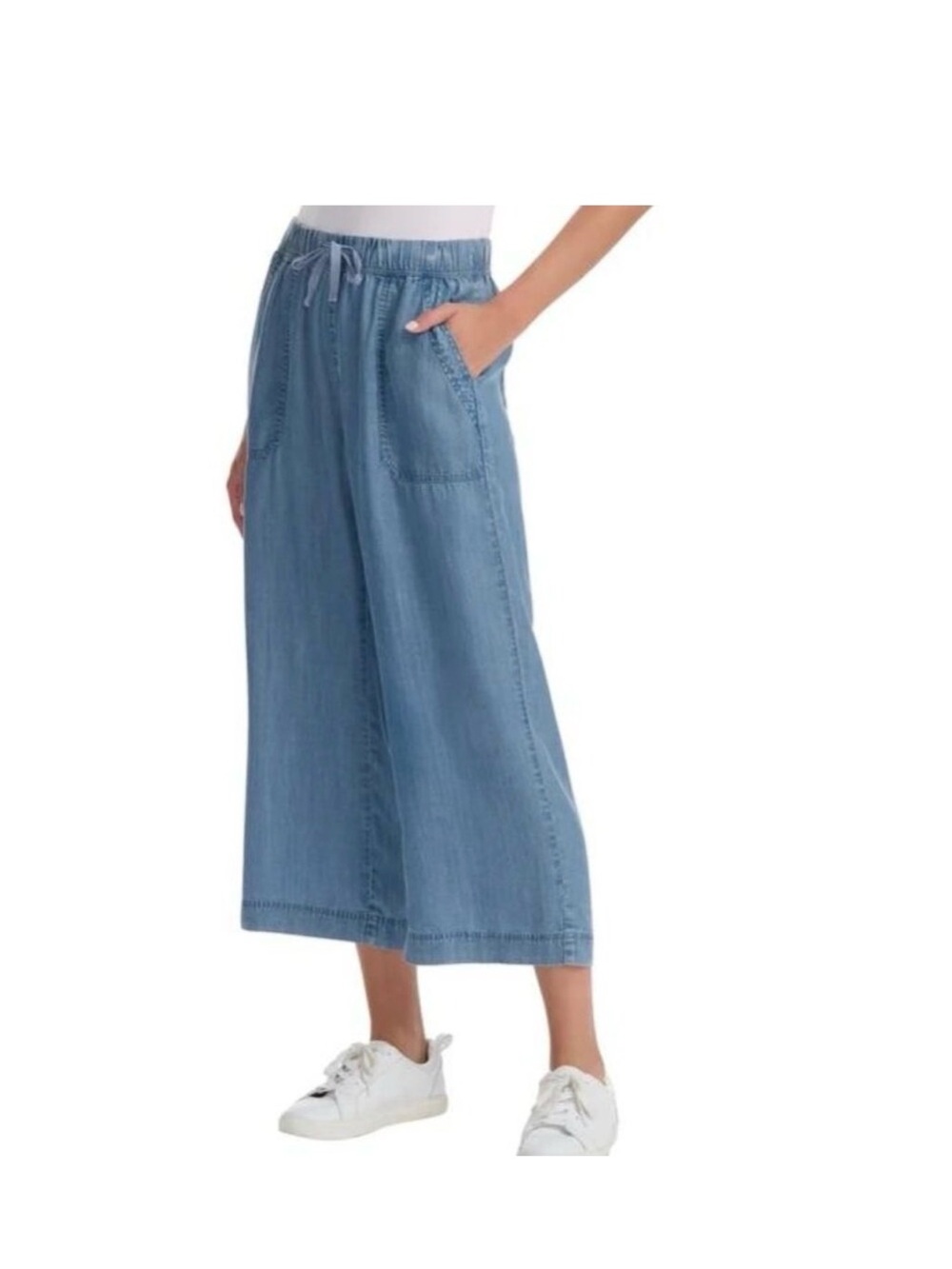NWT Splendid Wide Leg Blue Indigo Lyocell Crop Pants XXL